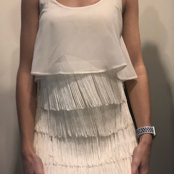 Cream American Eagle Fringe Dress - Picture 6 of 6